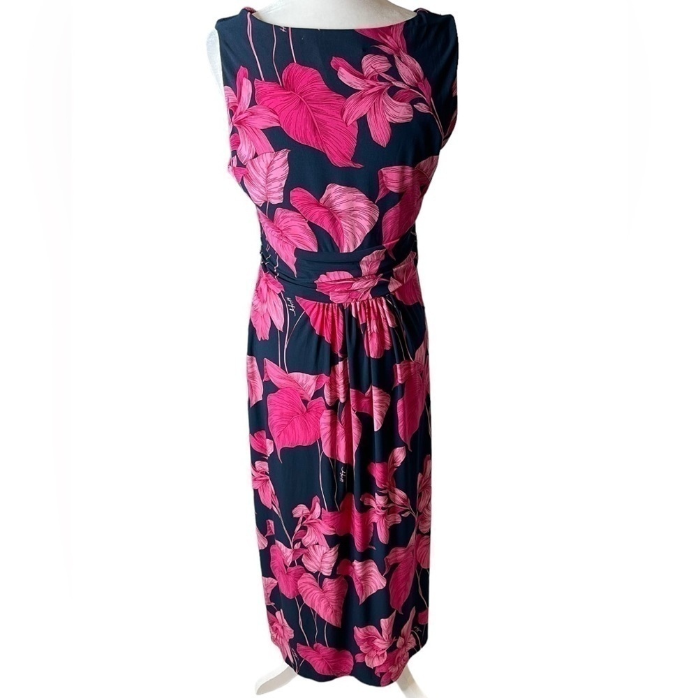 Tommy Hilfiger Women's Jersey Empire Dress, tropical floral v-neckline size 8 - Picture 12 of 14